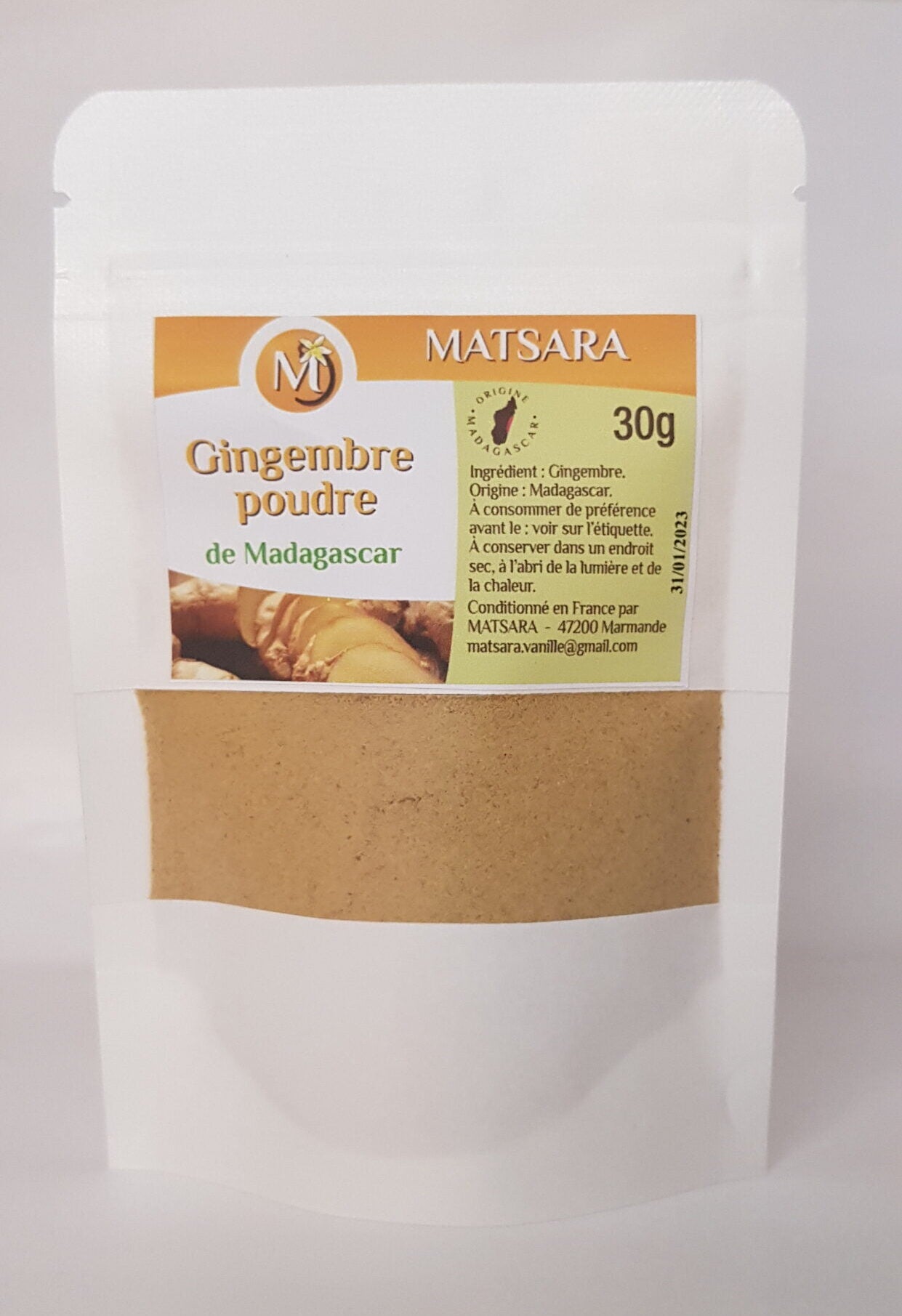 Gingembre en Poudre de Madagascar – 30g d’Épice Vivifiante