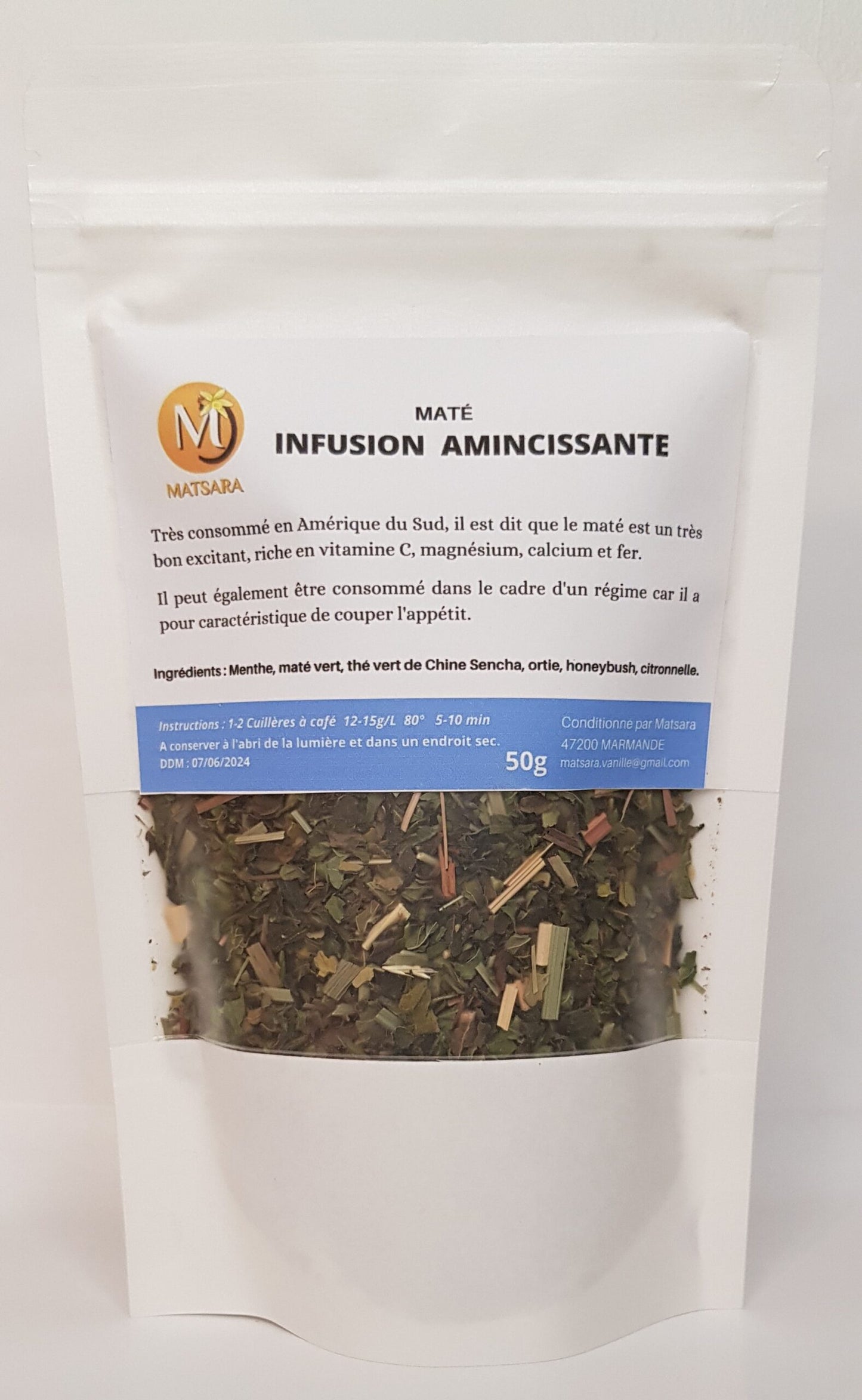 Infusion Amincissante au Maté – 50g, Énergie Naturelle et Légèreté pour Votre Bien-être