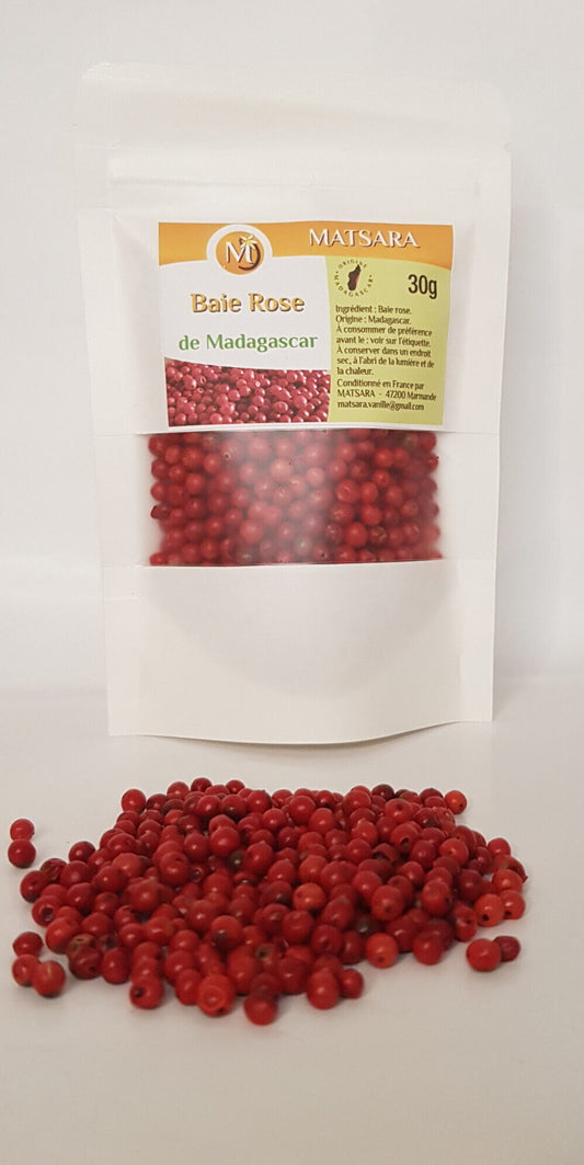 Épice Rare : Baie Rose de Madagascar – Sachet 30g Premium
