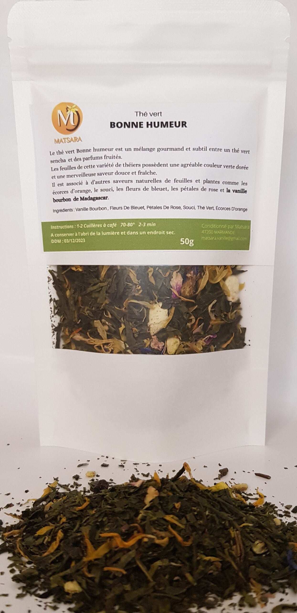 Thé Vert "Bonne Humeur" – 50g de Fraîcheur et de Bien-être Naturel