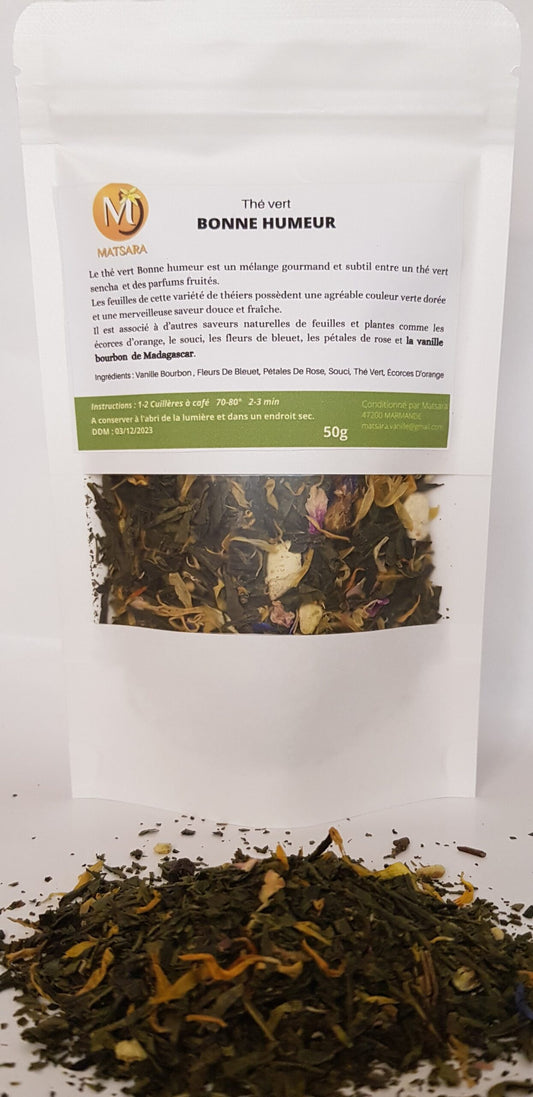 Thé Vert "Bonne Humeur" – 50g de Fraîcheur et de Bien-être Naturel
