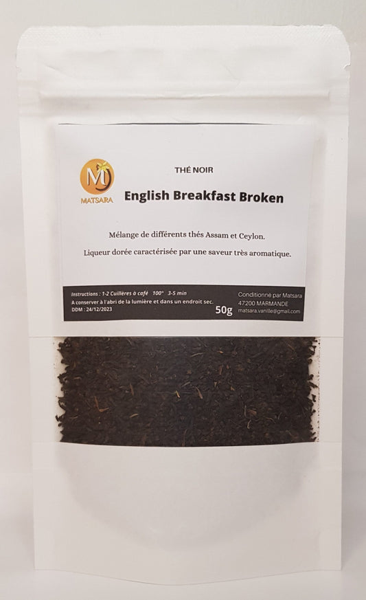 English Breakfast Broken – Thé Noir de Qualité 50g, Une Pause Gourmande à l'Anglaise