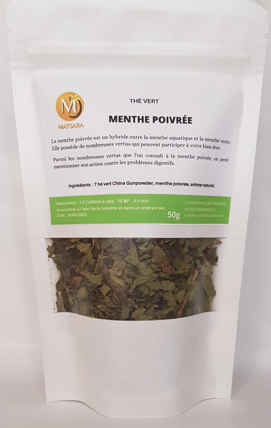 Thé Vert à la Menthe Poivrée – Fraîcheur Intense de Madagascar 50g